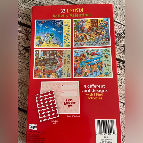 NWT. ❤️ Pack of 32 Valentine cards. Fun activity card with “find it” game - Picture 4 of 5
